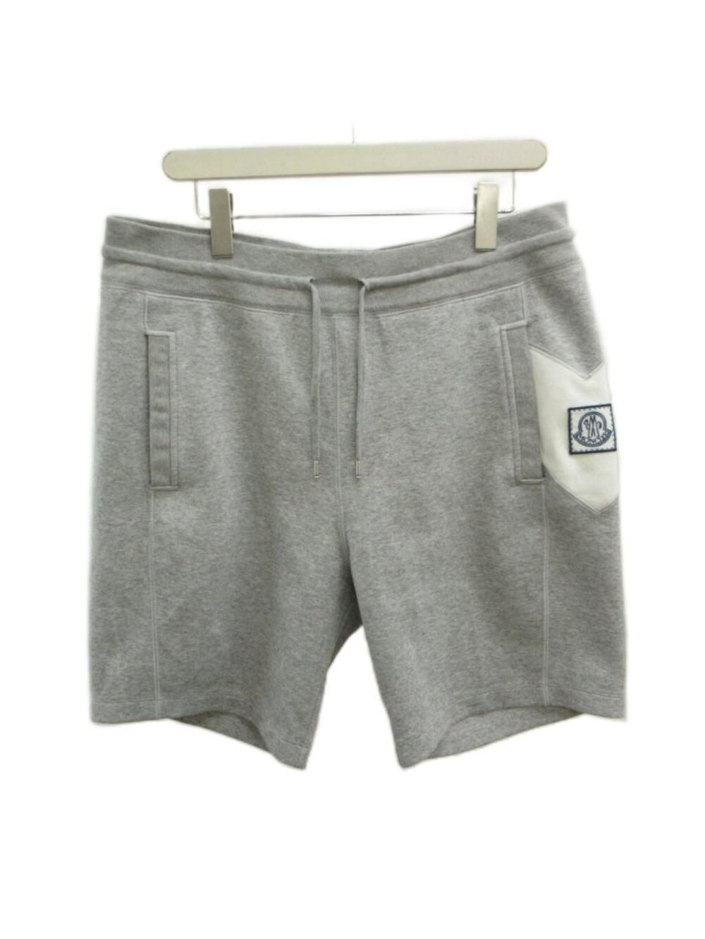 Moncler Shorts Sweatshirt Logo Patch Drawstring Gray